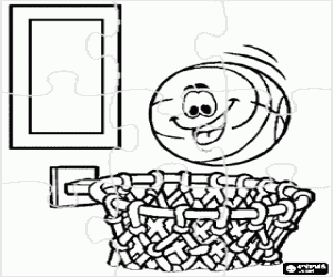 Coloriage Puzzle d'essentiel pour le basket-ball