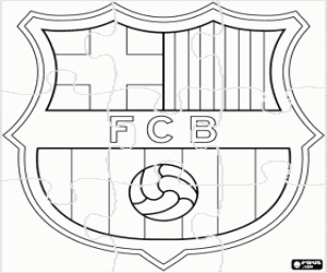 Coloriage Puzzle du logo FC Barcelone