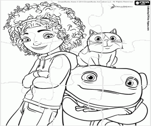 Coloriage Puzzle des protagonistes de En route