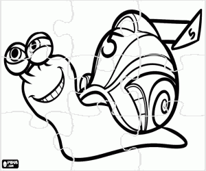 Coloriage Puzzle du rapide escargot Turbo