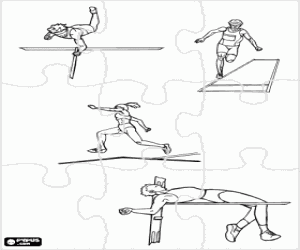 Coloriage Puzzle des sauts de athlétisme