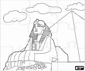 Coloriage Puzzle du Sphinx de Gizeh