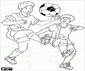 Coloriage Puzzle d'un match de football
