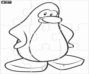 Coloriage Puzzle d'un pingouin, Club Penguin