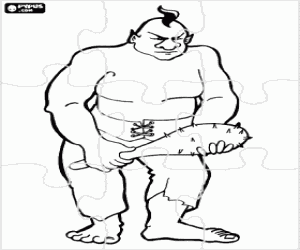 Coloriage Puzzle d'un troll géant