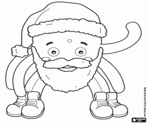 Coloriage Pypus avec barbe et chapeau de père Noël