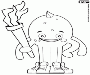 Coloriage Pypus avec la flamme olympique
