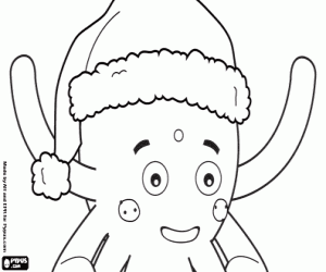Coloriage Pypus avec le chapeau de Père Noël