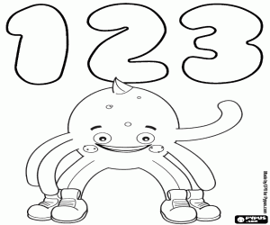 Coloriage Pypus avec les numéros 1, 2 et 3
