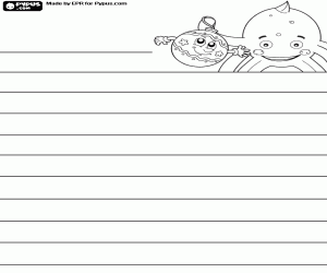 Coloriage Pypus et boule de Noël, la lettre