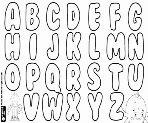 Coloriage Pypus et lettres de l'alphabet Latin
