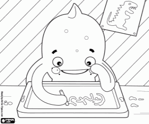 Coloriage Pypus la pieuvre écrit à la craie