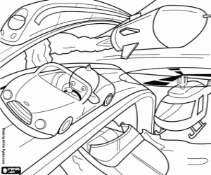 Coloriage Pypus et les transports
