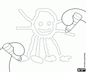 Coloriage Pypus fait un autoportrait