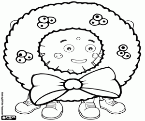 Coloriage Pypus et une couronne de Noël