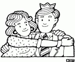 Coloriage Le père avec la couronne