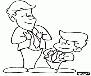 Coloriage Père et fils avec cravates