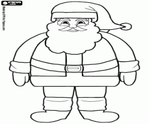 Coloriage Père Noël avec son costume typique