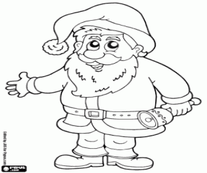 Coloriage Père Noël avec une cloche