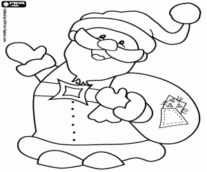 Coloriage Père Noël souriant et drôle