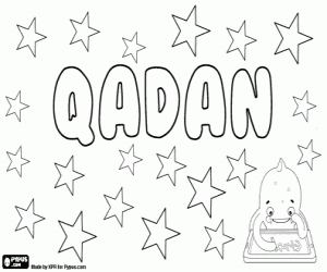 Coloriage Qadan, prénom masculin