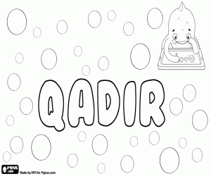 Coloriage Qadir, nom arabe pour garçon