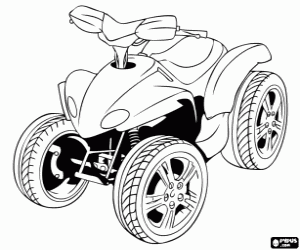 Coloriage Quad, moto à quatre roues