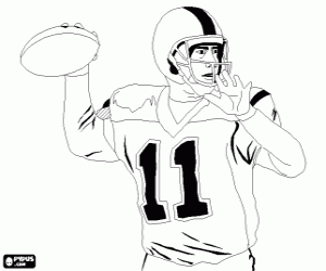 Coloriage Le quarterback en action
