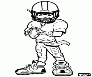 Coloriage Quarterback, joueur offensif