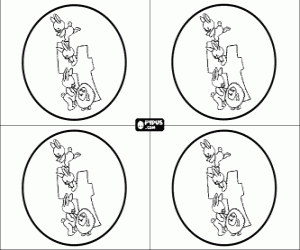 Coloriage Quatre ans, fête d'anniversaire