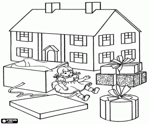 Coloriage Quelques cadeaux de Noël