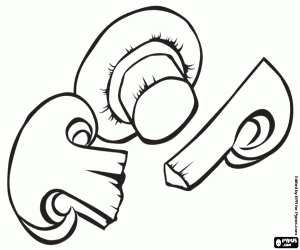 Coloriage Quelques champignons coupés