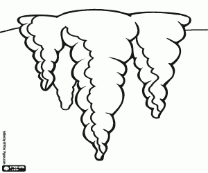 Coloriage Quelques stalactites d’une mine