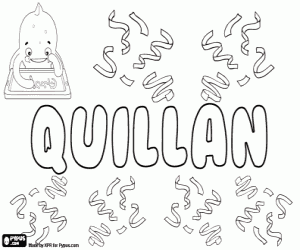 Coloriage Quillan, nom masculin