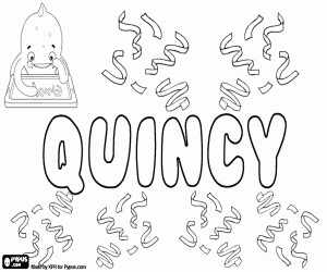 Coloriage Quincy, nom anglais