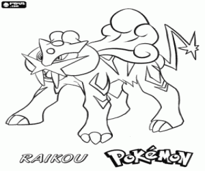 Coloriage Raikou, un Pokémon légendaire