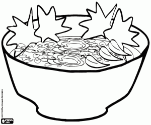 Coloriage Le ramen, un plat japonais