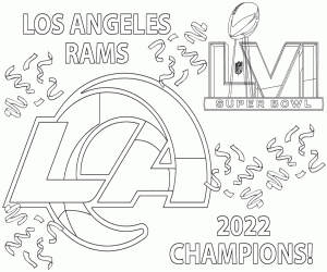 Coloriage Rams de Los Angeles, Super Bowl 2022