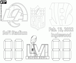 Coloriage Rams vs Bengals, Super Bowl 2022