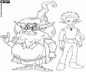 Coloriage Randalf et Newt de Muddle Earth