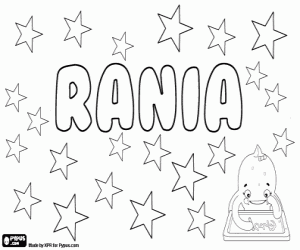 Coloriage Rania, nom féminin