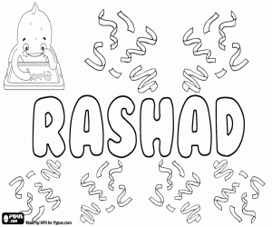Coloriage Rashad, prénom et prénom arabe