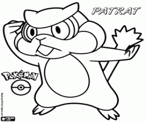 Coloriage Ratentif, un écureuil Pokémon