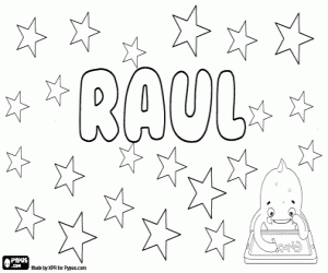 Coloriage Raul, nom en diverses langues