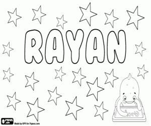 Coloriage Rayan, prénom masculin
