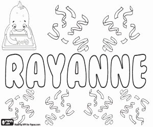 Coloriage Rayanne, nom féminin