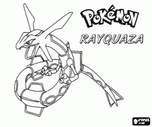 Coloriage Rayquaza, un Pokémon