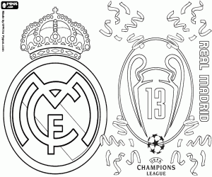 Coloriage Real Madrid, champion pour la 13e fois