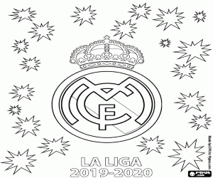 Coloriage Real Madrid, champion 2019-2020