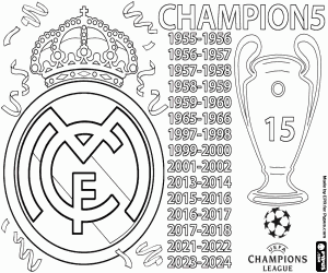 Coloriage Real Madrid, Ligue des Champions 2023-2024